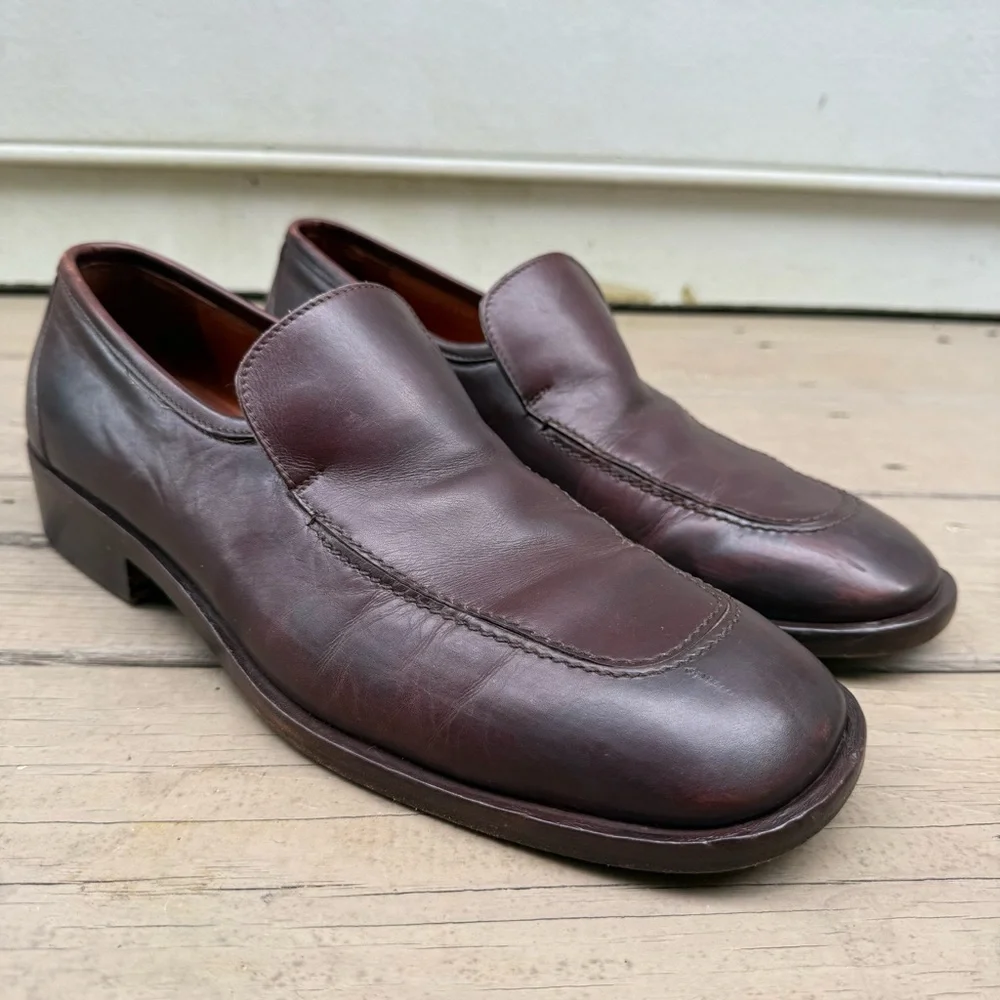 Gucci brown leather loafers shoes size 11.5